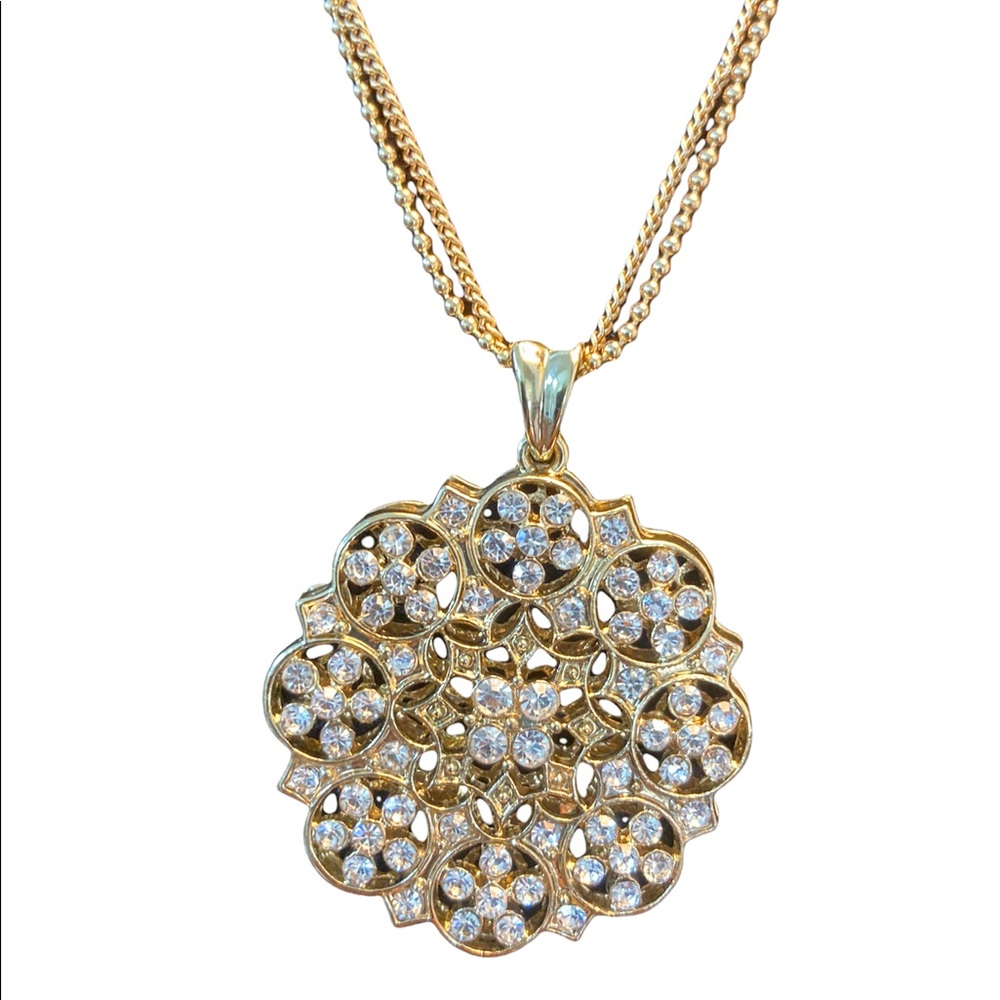 Gold and cz necklace and earrings set!